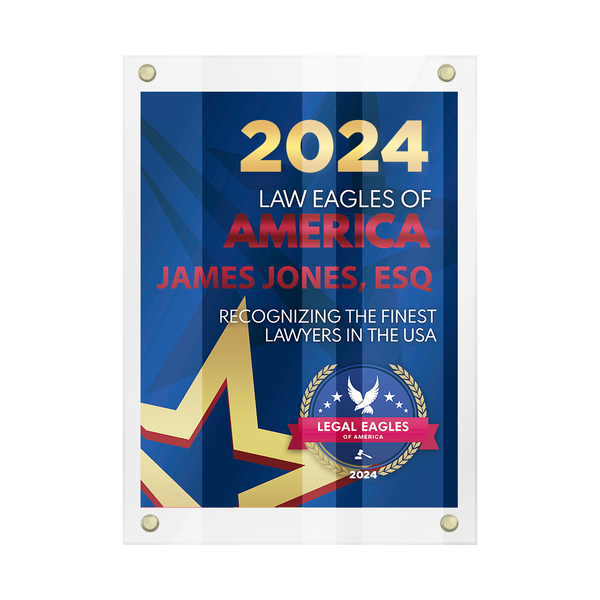 Law Eagle 11" x 14" Floating Acrylic Plaque