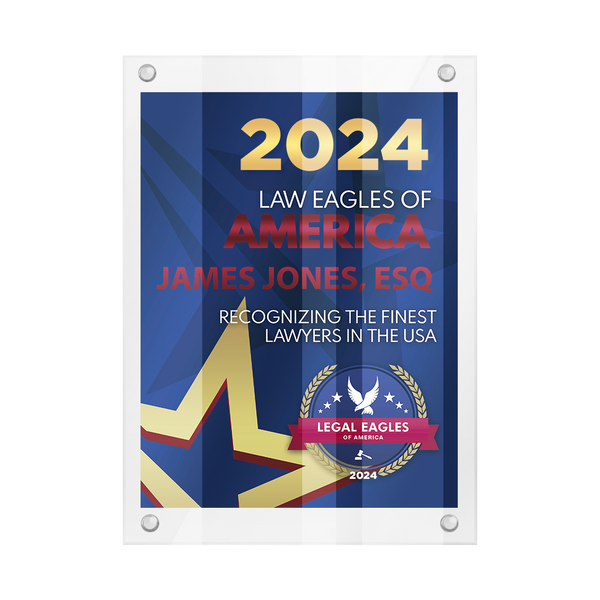 Law Eagle 11" x 14" Floating Acrylic Plaque